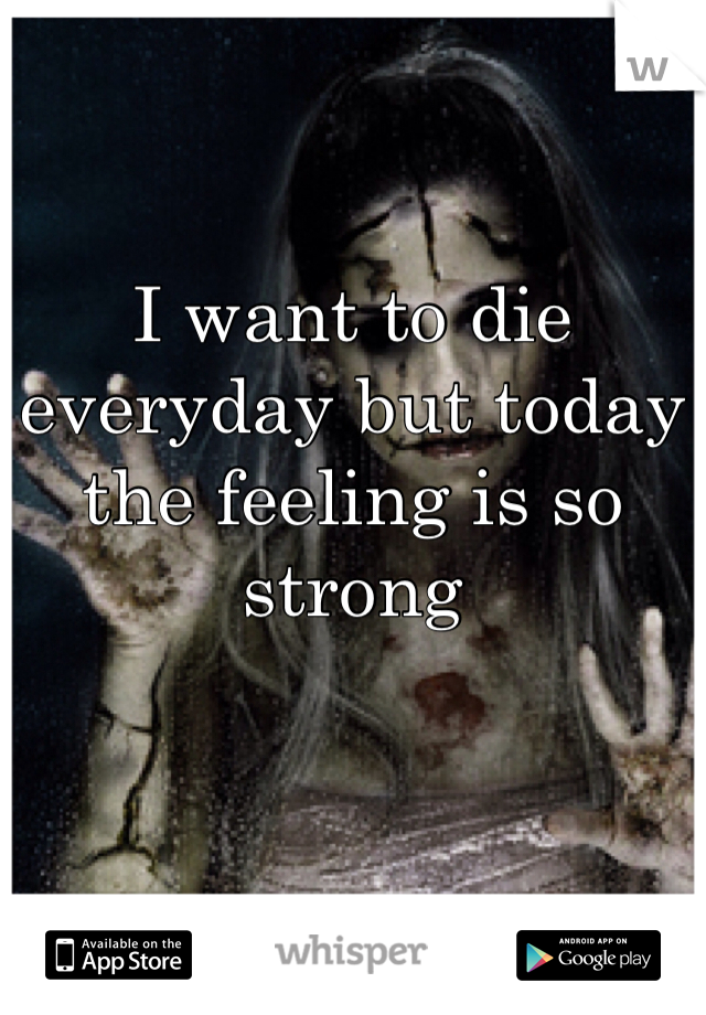I want to die everyday but today the feeling is so strong 