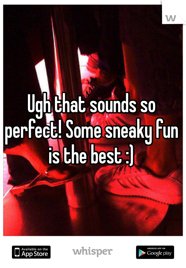 Ugh that sounds so perfect! Some sneaky fun is the best :)