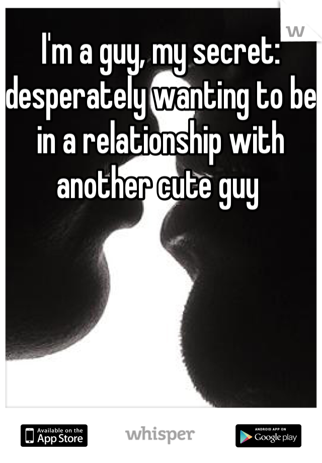 I'm a guy, my secret: desperately wanting to be in a relationship with another cute guy 