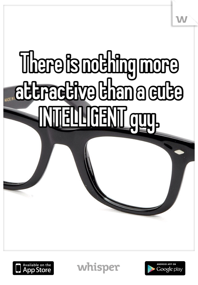 There is nothing more attractive than a cute INTELLIGENT guy. 