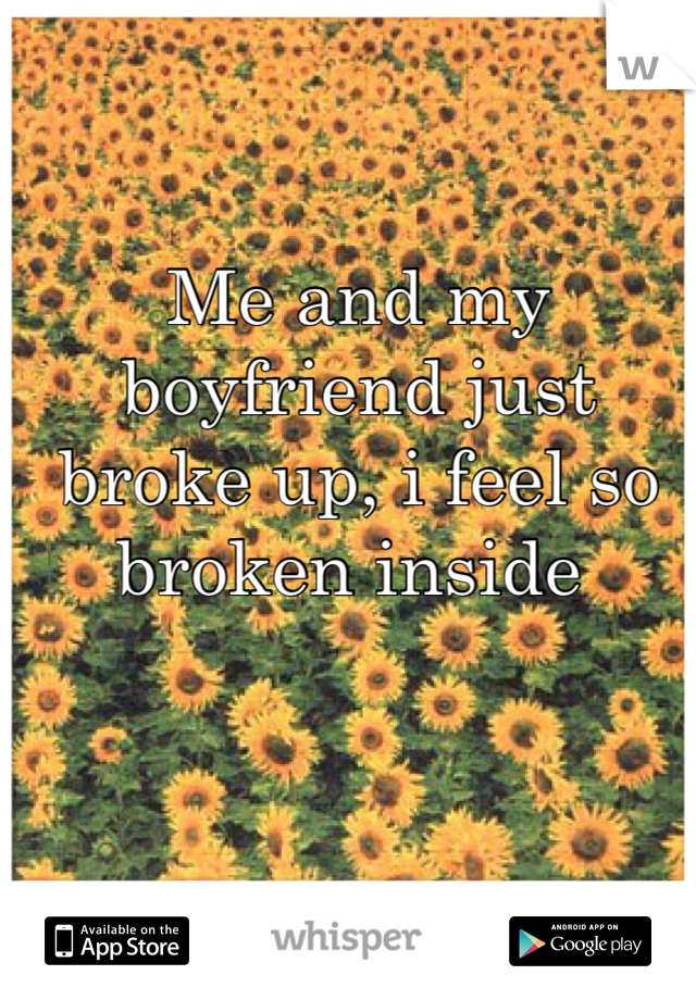Me and my boyfriend just broke up, i feel so broken inside 