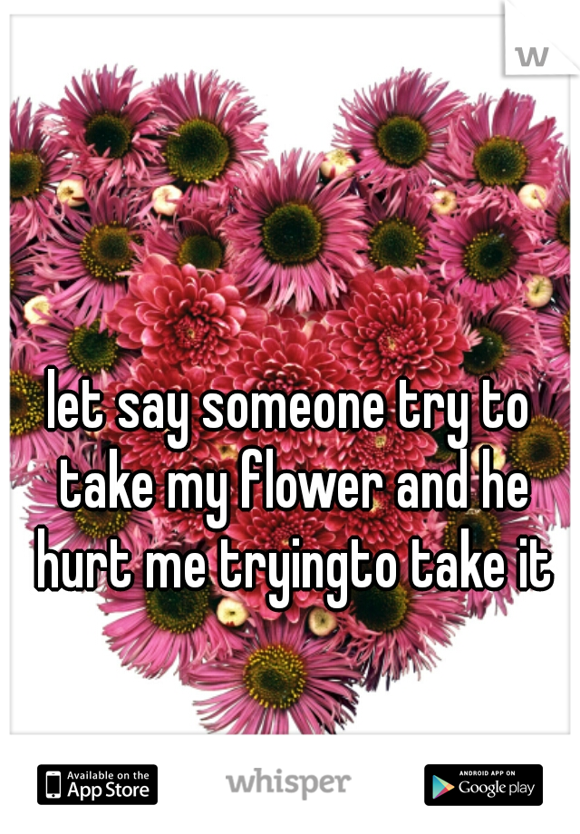 let say someone try to take my flower and he hurt me tryingto take it