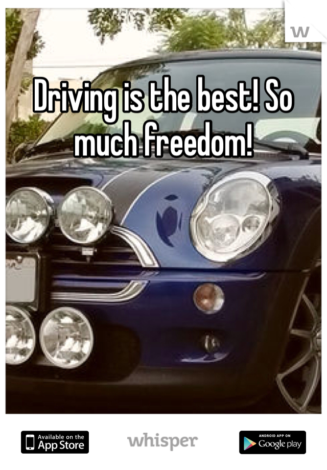 Driving is the best! So much freedom! 