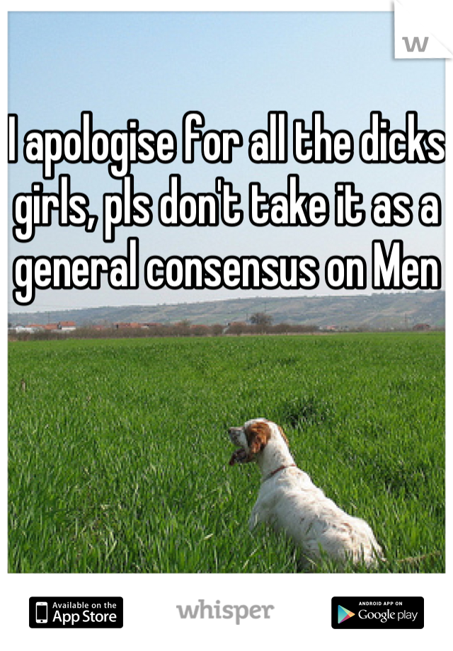 I apologise for all the dicks girls, pls don't take it as a general consensus on Men