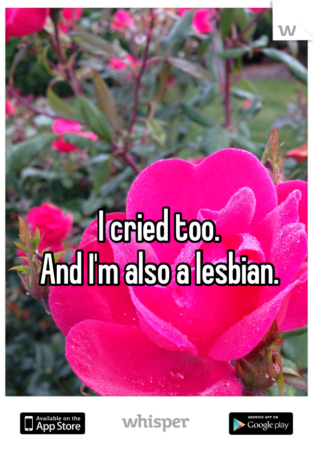 I cried too. 
And I'm also a lesbian. 