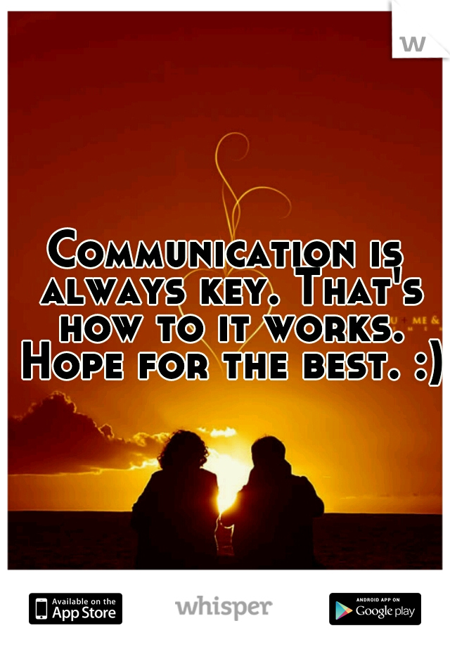 Communication is always key. That's how to it works. Hope for the best. :)