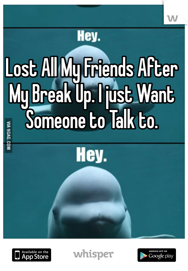 Lost All My Friends After My Break Up. I just Want Someone to Talk to.