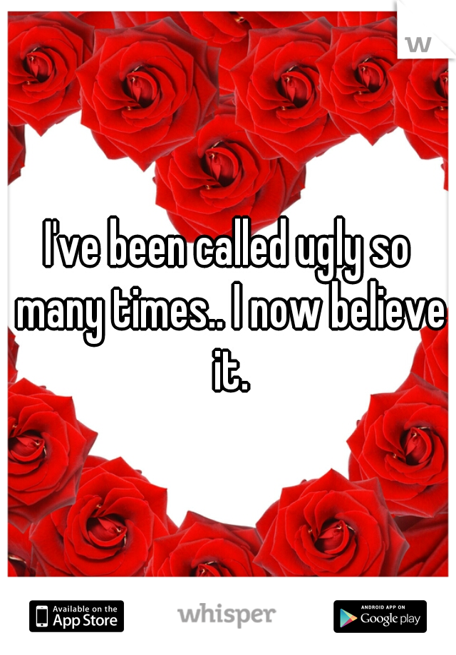 I've been called ugly so many times.. I now believe it.