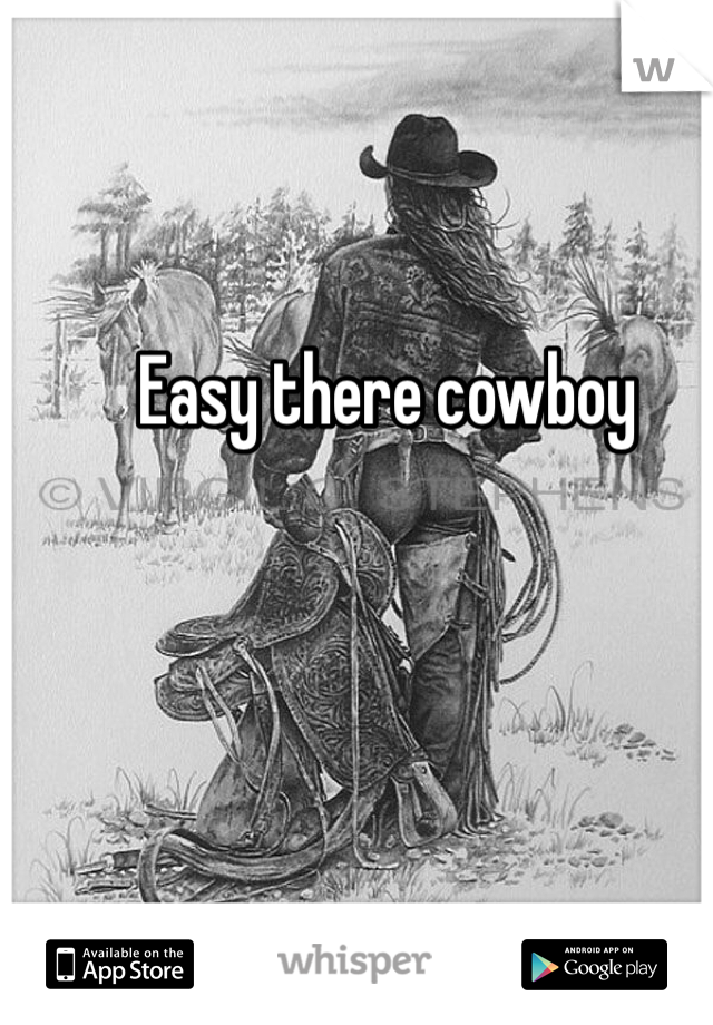 Easy there cowboy