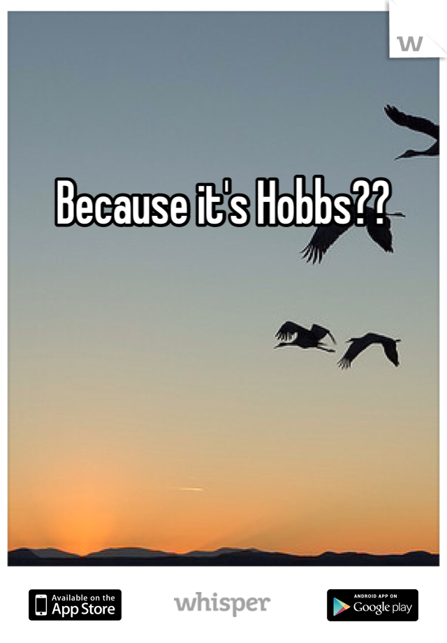 Because it's Hobbs??
