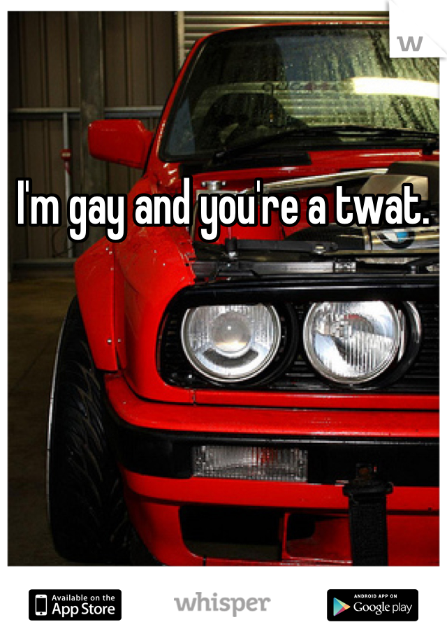 I'm gay and you're a twat.