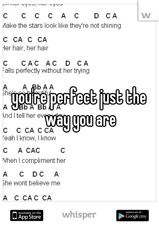 you're perfect just the way you are