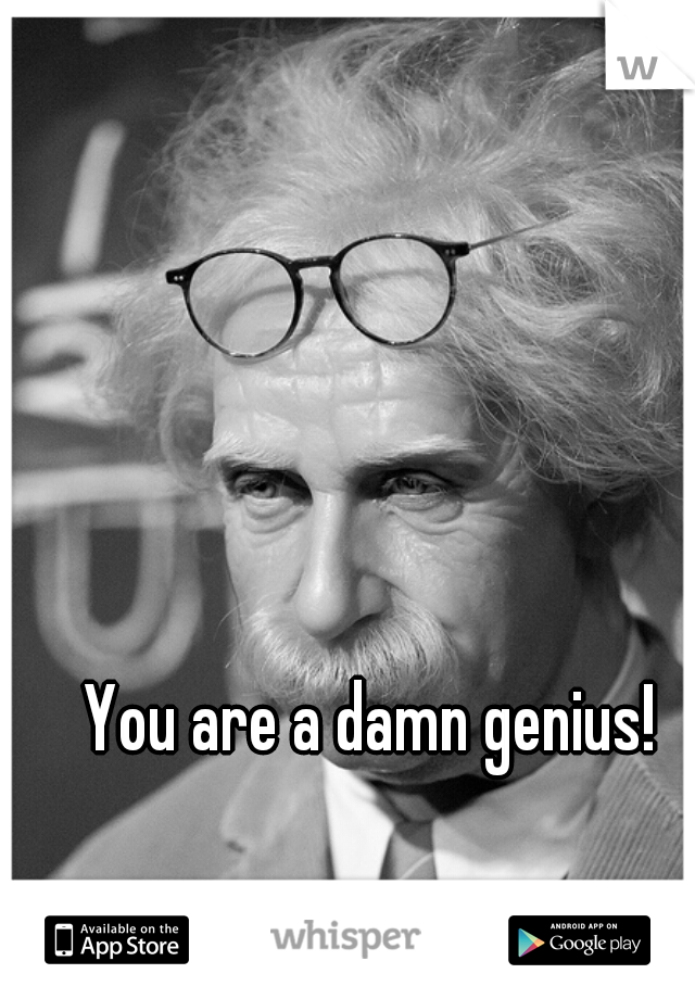 You are a damn genius!