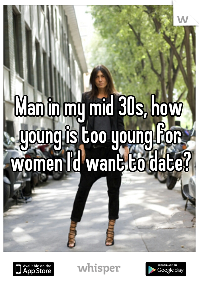 Man in my mid 30s, how young is too young for women I'd want to date?