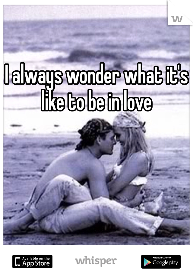 I always wonder what it's like to be in love