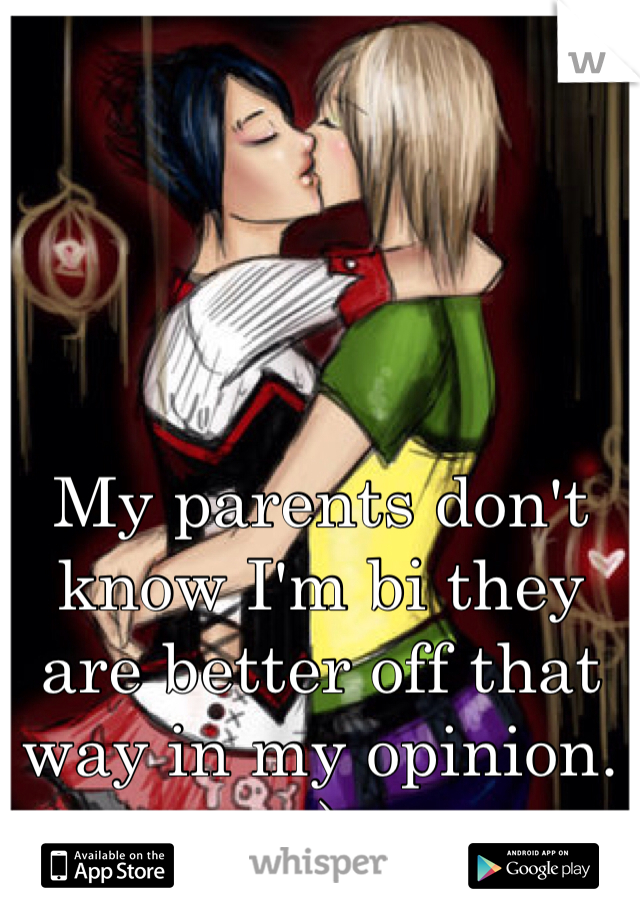 My parents don't know I'm bi they are better off that way in my opinion. :) 
