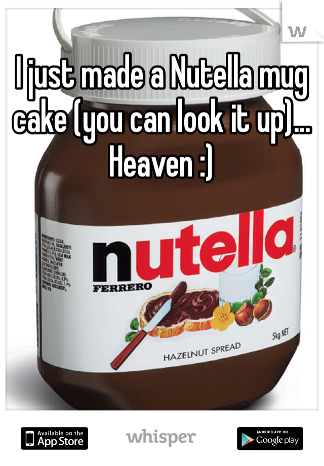 I just made a Nutella mug cake (you can look it up)... Heaven :)