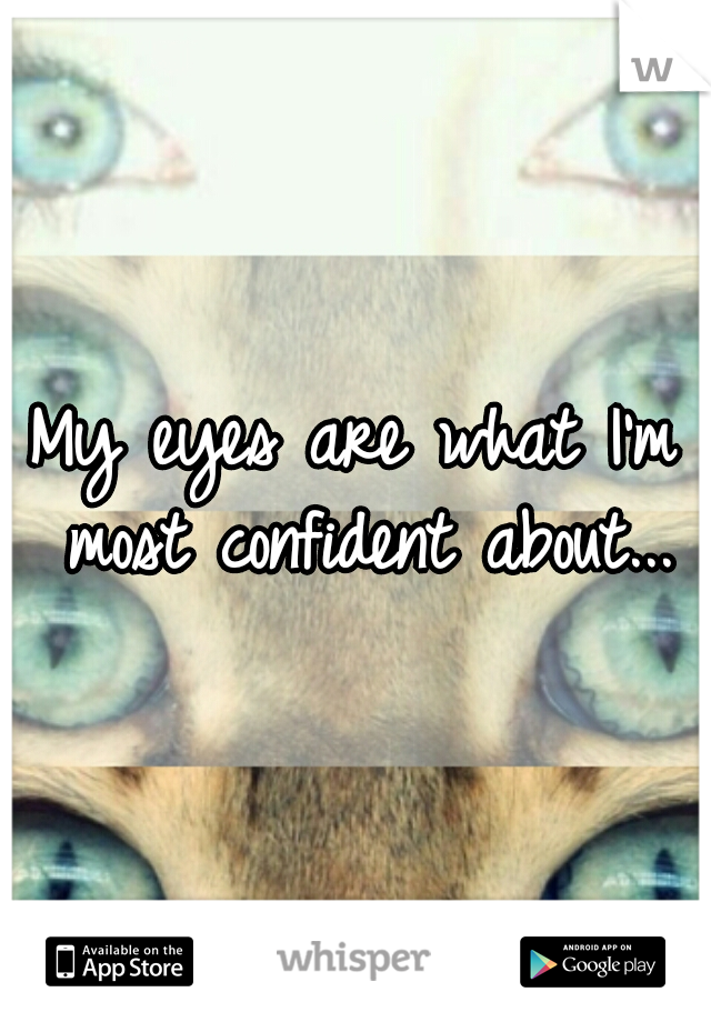 My eyes are what I'm most confident about...