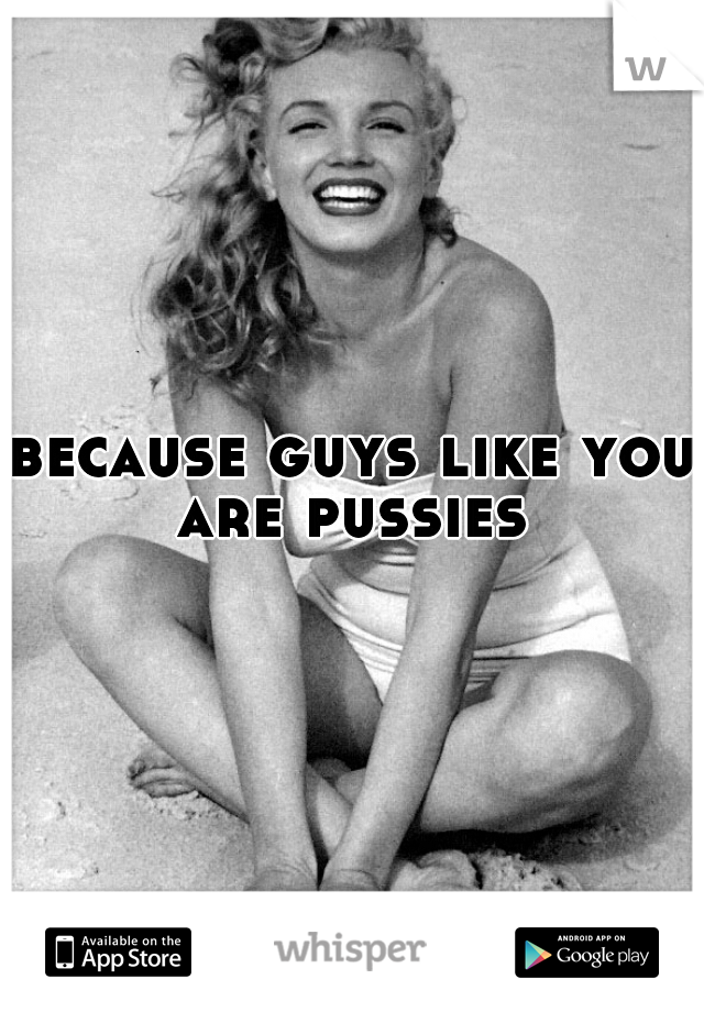 because guys like you are pussies 