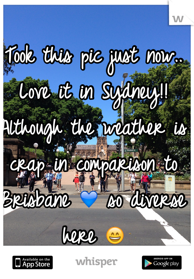Took this pic just now.. Love it in Sydney!! Although the weather is crap in comparison to Brisbane 💙 so diverse here 😄
