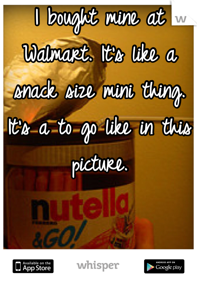 I bought mine at Walmart. It's like a snack size mini thing. It's a to go like in this picture. 