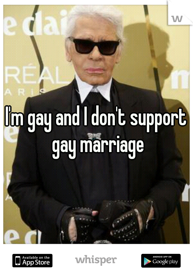 I'm gay and I don't support gay marriage