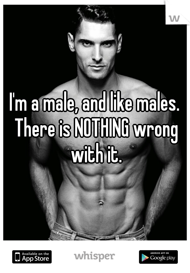 I'm a male, and like males. There is NOTHING wrong with it.