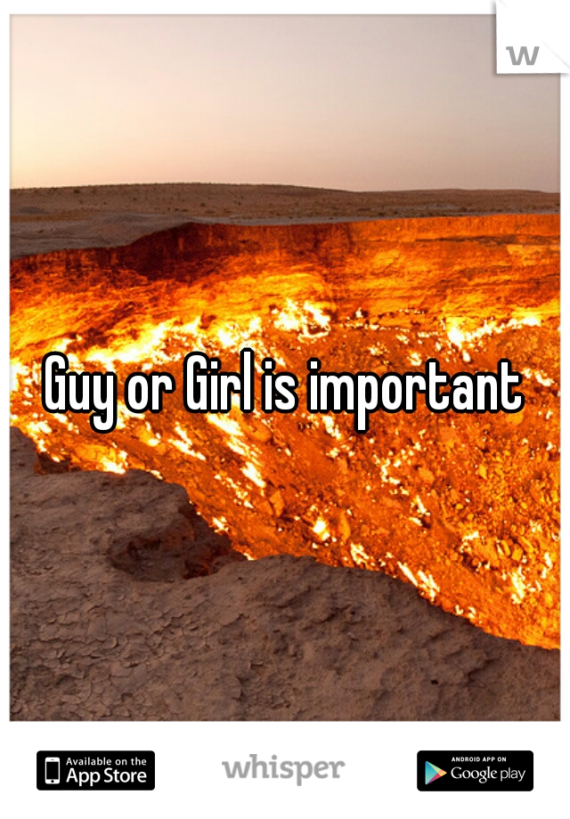 Guy or Girl is important