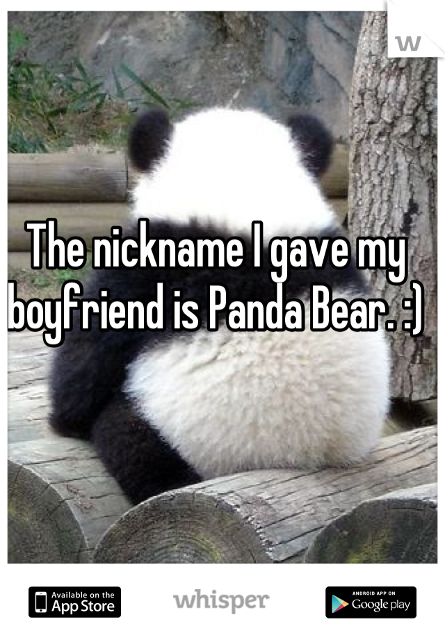 The nickname I gave my boyfriend is Panda Bear. :)