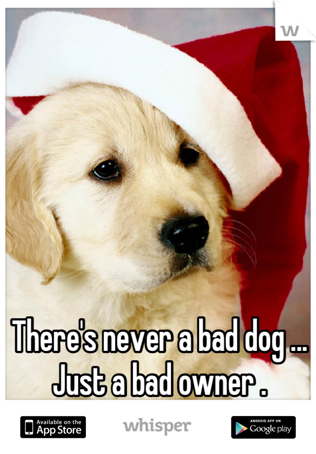 There's never a bad dog ...
Just a bad owner .
