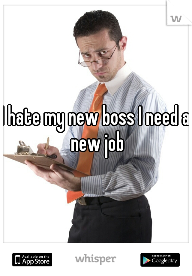 I hate my new boss I need a new job