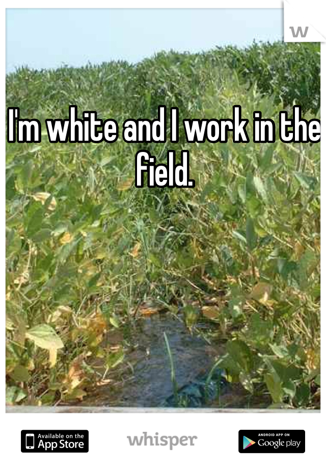 I'm white and I work in the field.