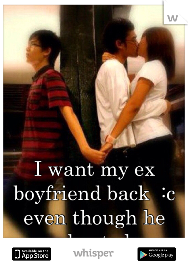 I want my ex boyfriend back  :c even though he cheated