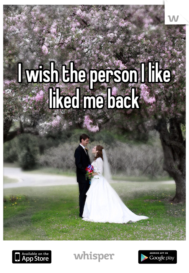 I wish the person I like liked me back