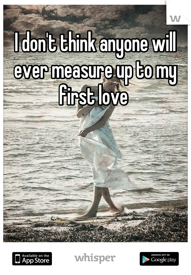 I don't think anyone will ever measure up to my first love 
