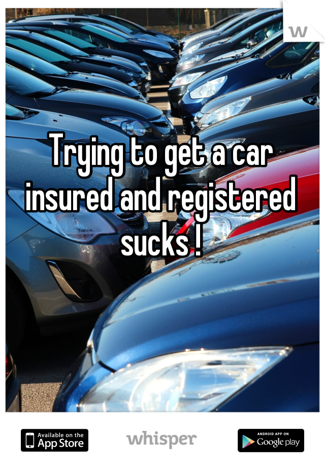 Trying to get a car insured and registered sucks !
