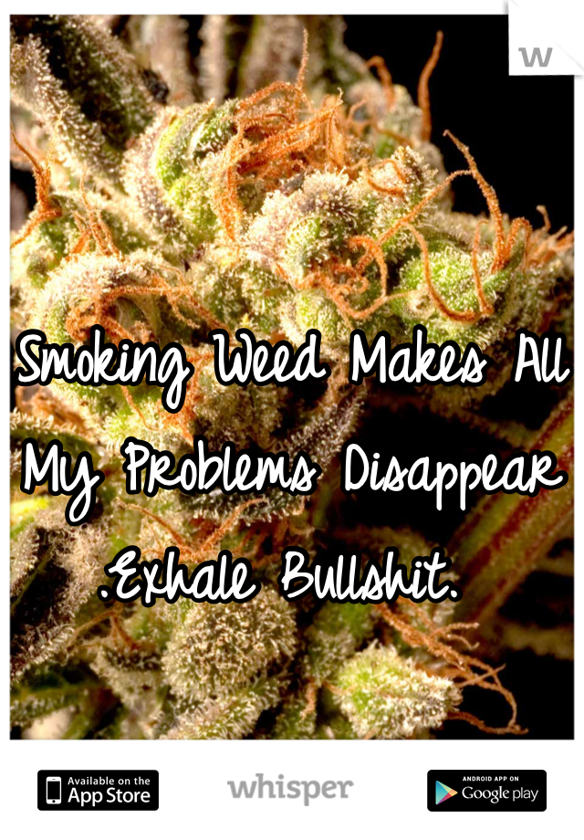 Smoking Weed Makes All My Problems Disappear .Exhale Bullshit. 