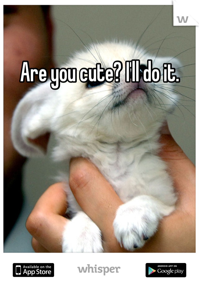 Are you cute? I'll do it. 