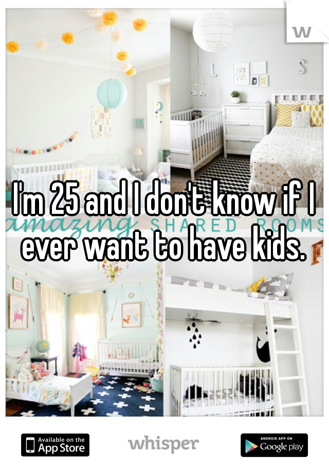 I'm 25 and I don't know if I ever want to have kids. 