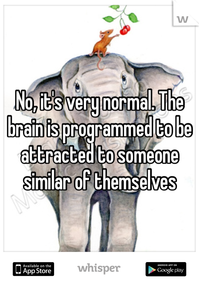No, it's very normal. The brain is programmed to be attracted to someone similar of themselves
