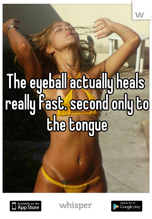 The eyeball actually heals really fast. second only to the tongue