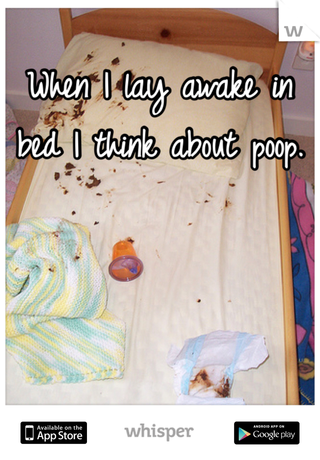 When I lay awake in bed I think about poop. 