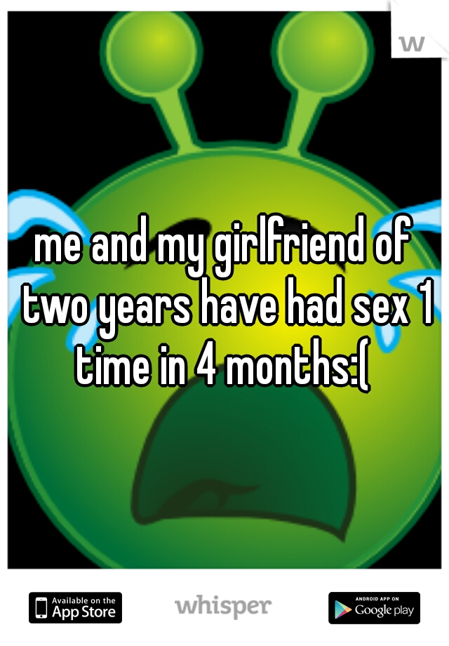 me and my girlfriend of two years have had sex 1 time in 4 months:( 