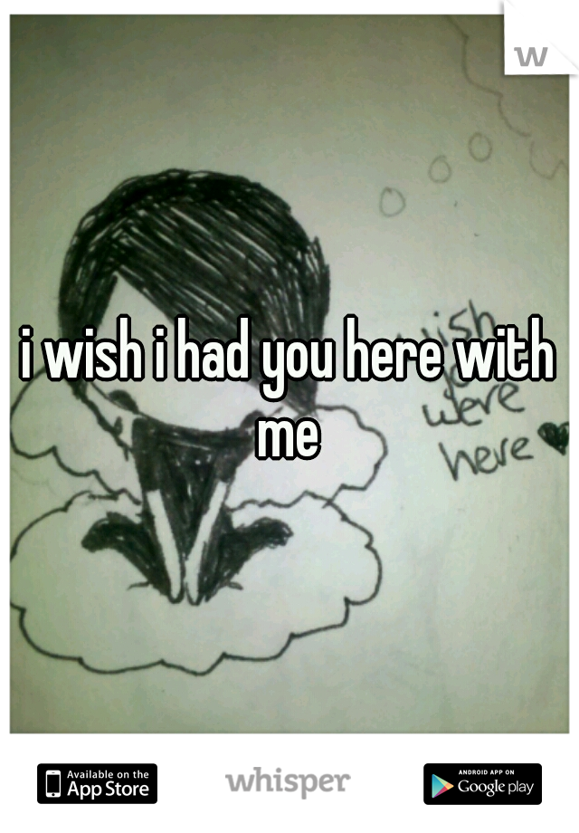 i wish i had you here with me 