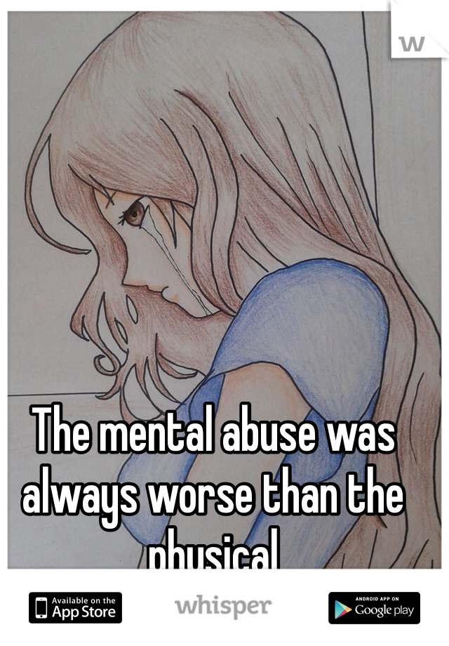 The mental abuse was always worse than the physical