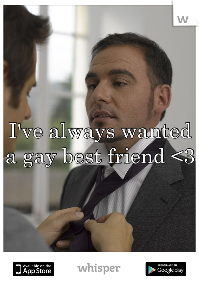 I've always wanted a gay best friend <3