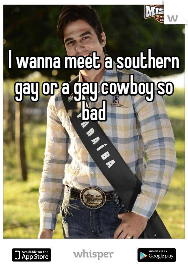 I wanna meet a southern gay or a gay cowboy so bad