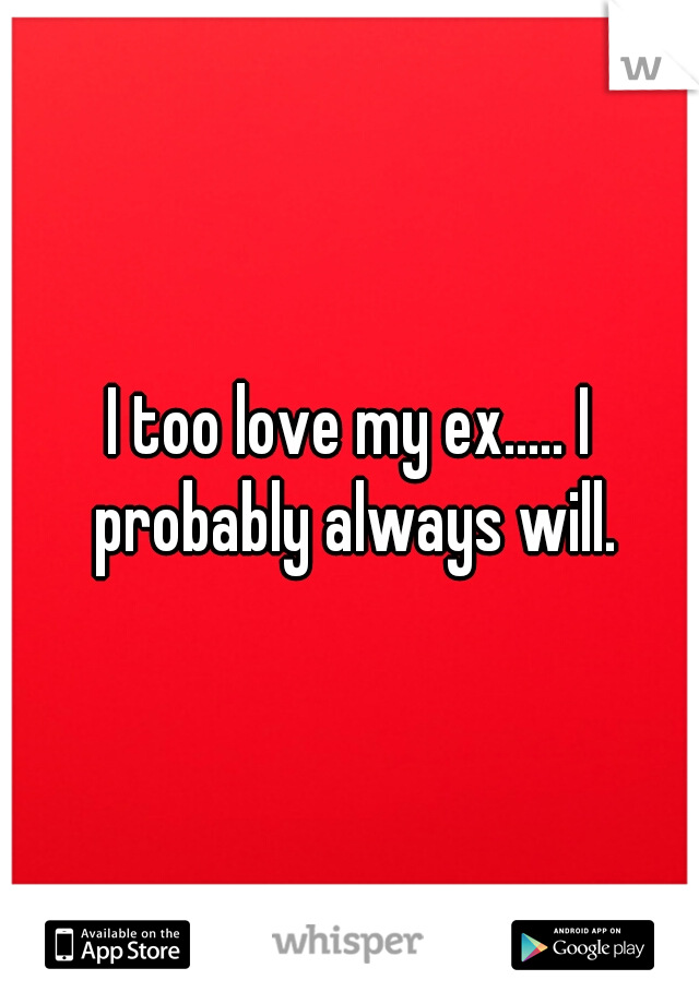 I too love my ex..... I probably always will.