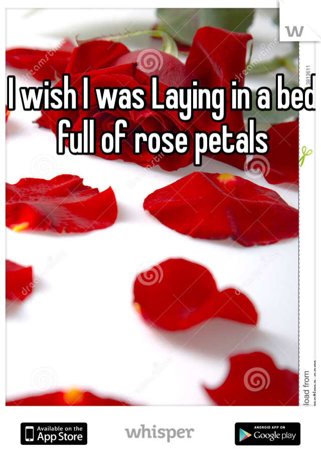 I wish I was Laying in a bed full of rose petals 