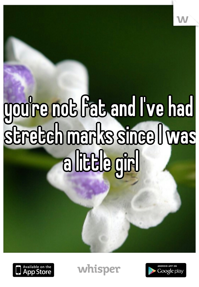 you're not fat and I've had stretch marks since I was a little girl